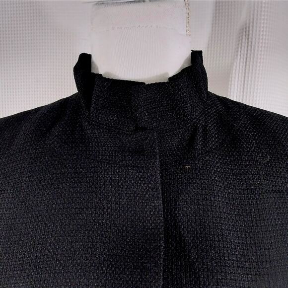 CALVIN KLEIN! LUXE BLACK TEXTURED, BELTED TIE WAIST JACKET, BLAZER! SZ 4 - Picture 6 of 12